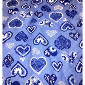 Hearts & Scrubs M Blue V-Neck Top Made In Pakistan 60% Cotton 40% Polyester